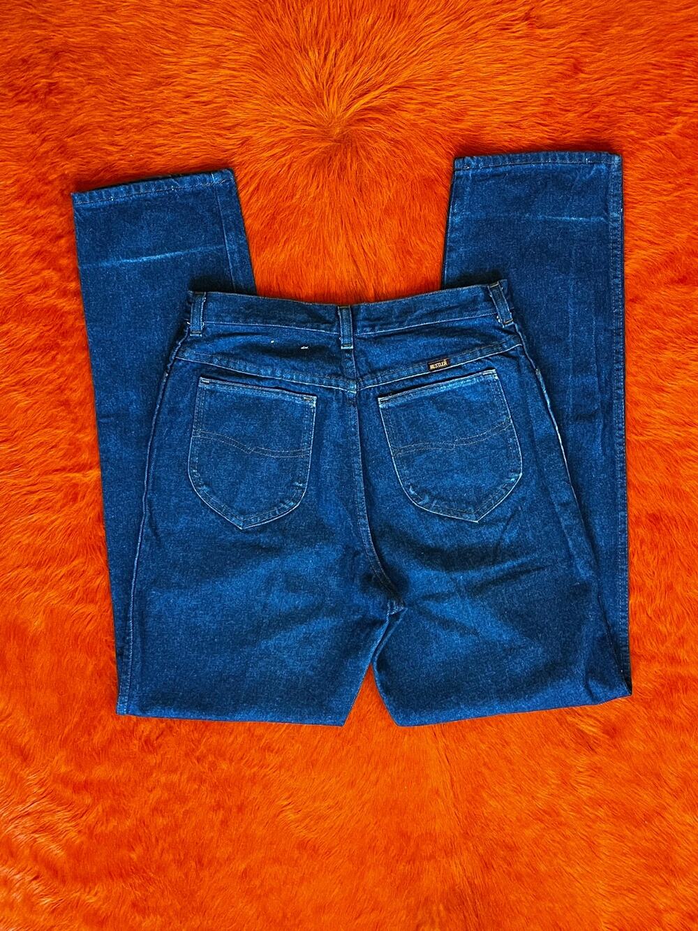Vintage 70s Rustler Cowboy Jeans | Dark Indigo High Rise Denim | 30